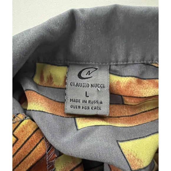 Claudio Nucci Men's Button Front Polyester Shirt Size L - Picture 3 of 4